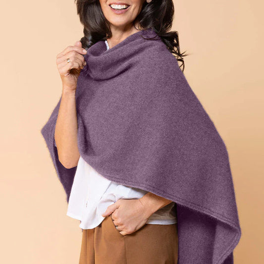 Possum pop over, shawl, cape, in mauve pink