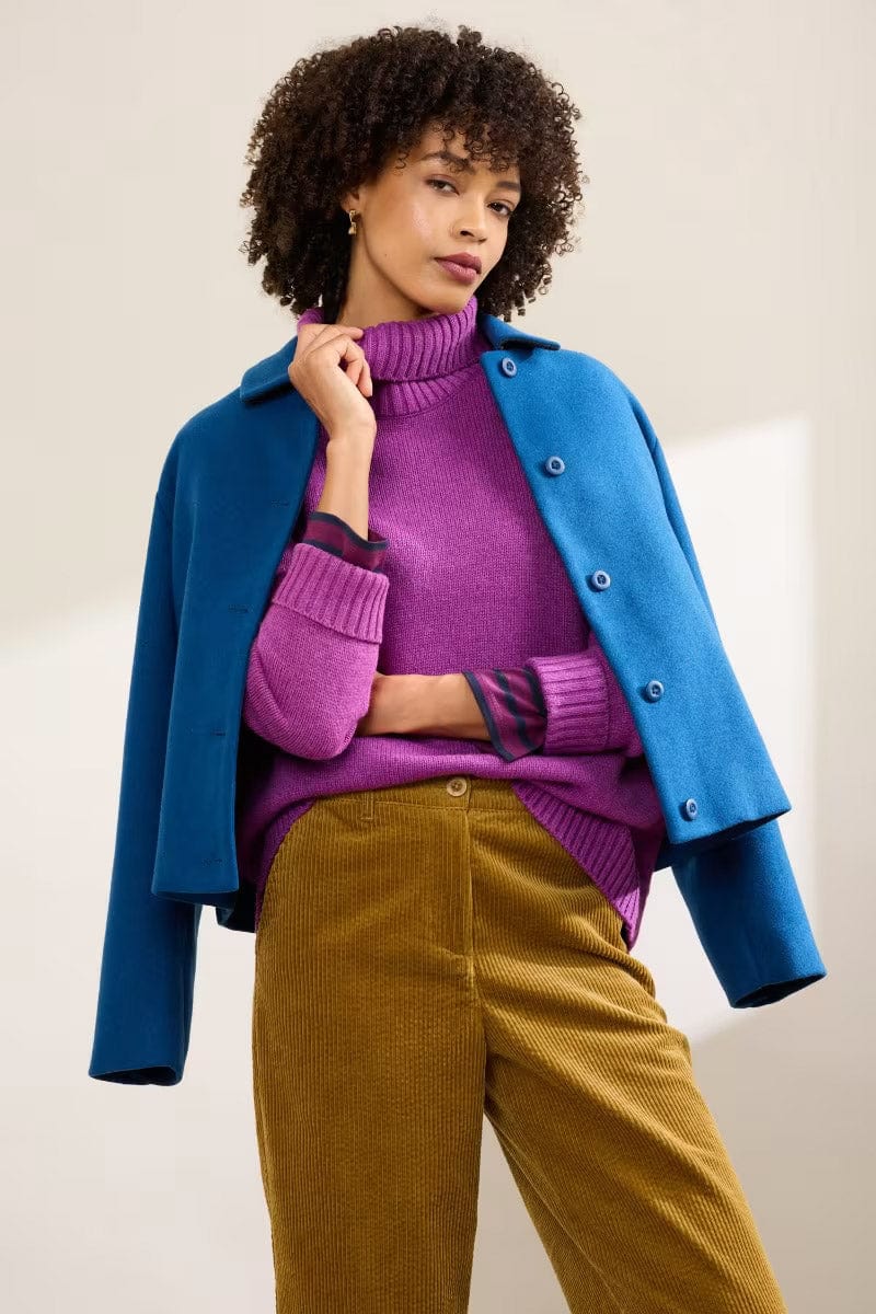 Seasalt Braque  roll neck jumper for women in orhid