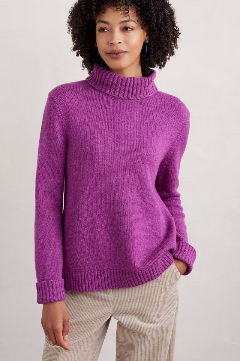 Seasalt Braque  roll neck jumper for women in orhid