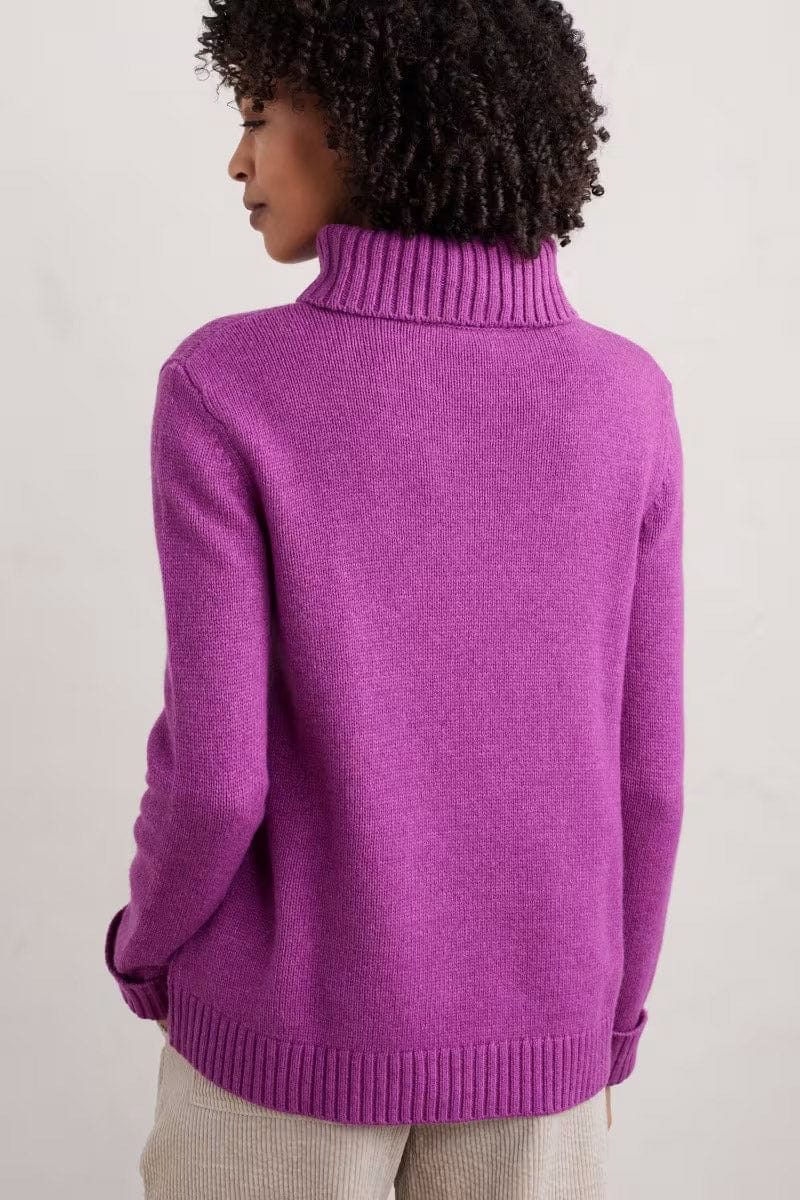 Seasalt Braque  roll neck jumper for women in orhid
