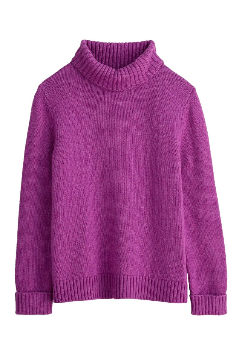 Seasalt Braque  roll neck jumper for women in orhid