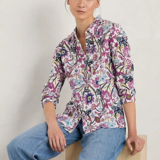 Seasalt Larissa Shirt Floral Terrain Chalk.