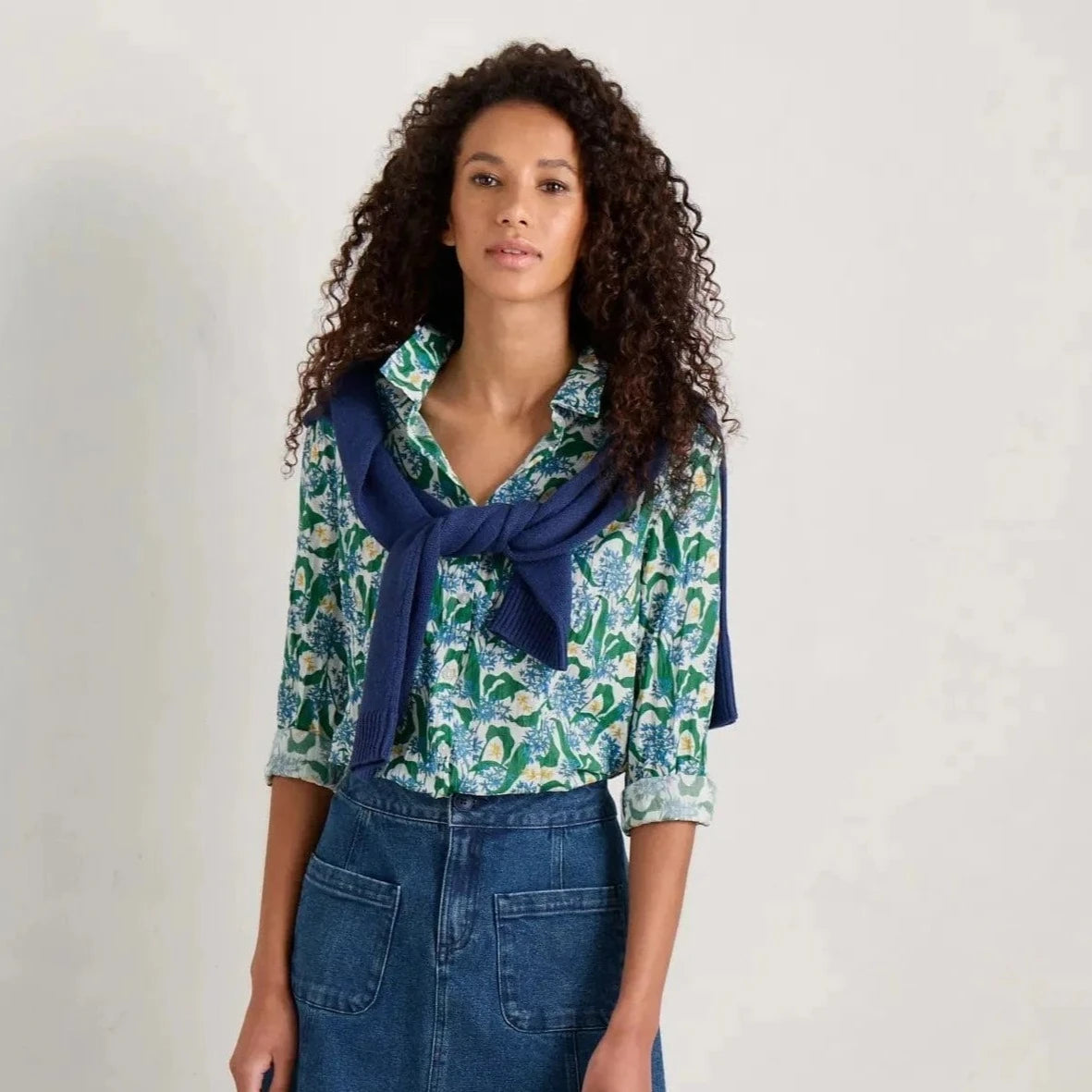 Seasalt Larissa shirt in blues and greens.