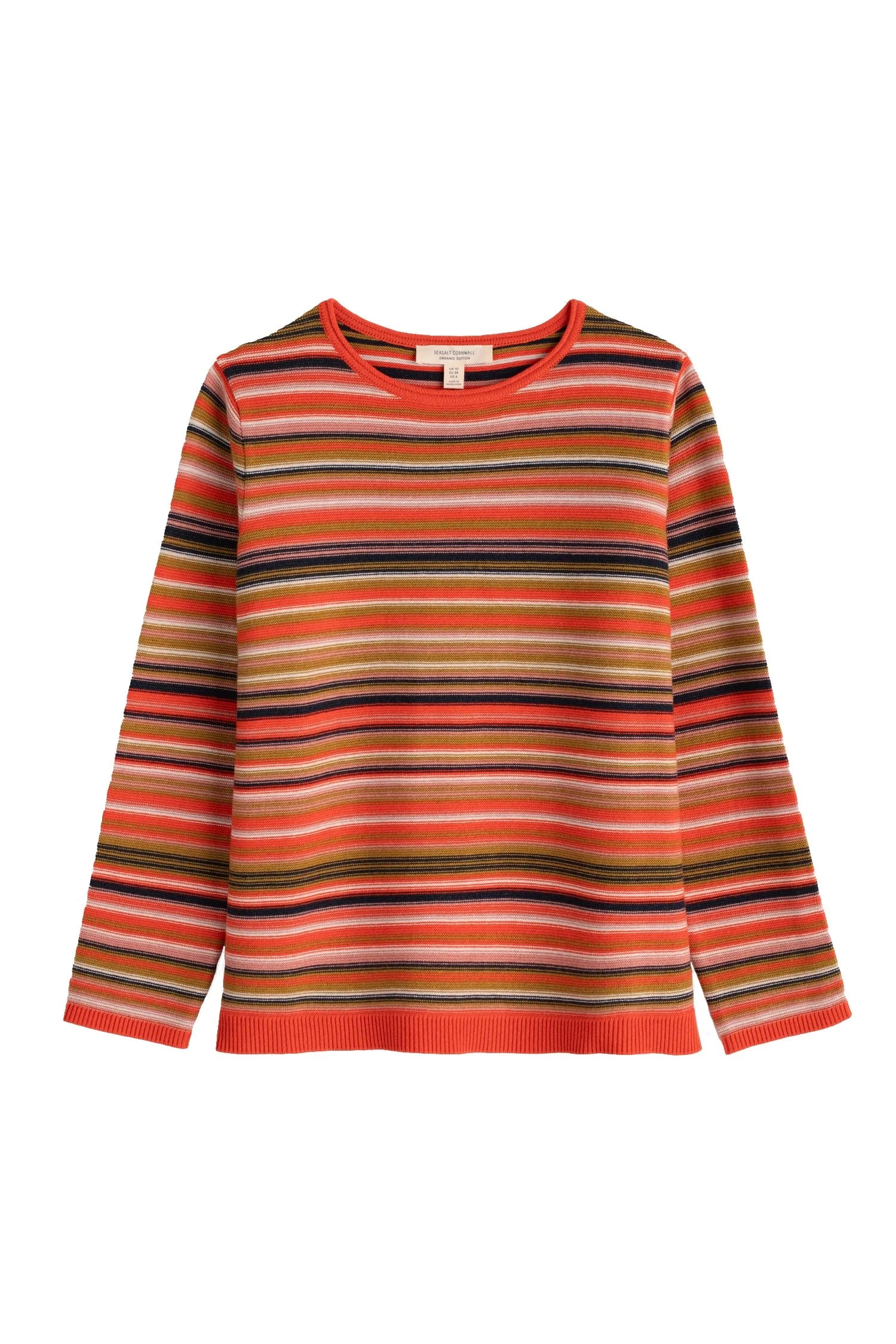 SEasalt Cornwall clothing makers jumper striped in orange