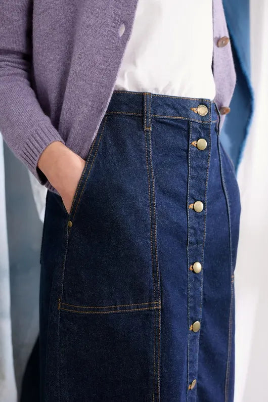 Seasalt Clothing available in Australia and New Zealand. Denim Skirt with buttons.