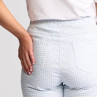 Vassalli pull on pants in blue check