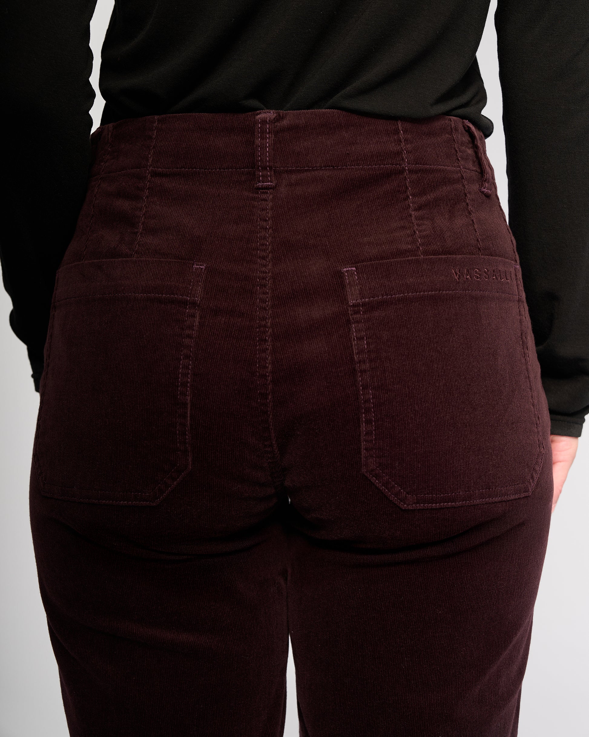 Burgundy ankle grazer pants for women