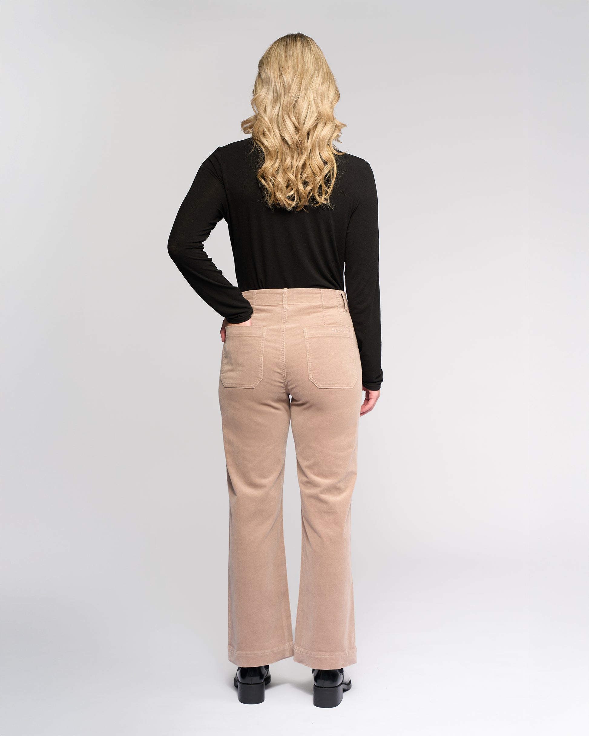 Straight leg cord pants for women