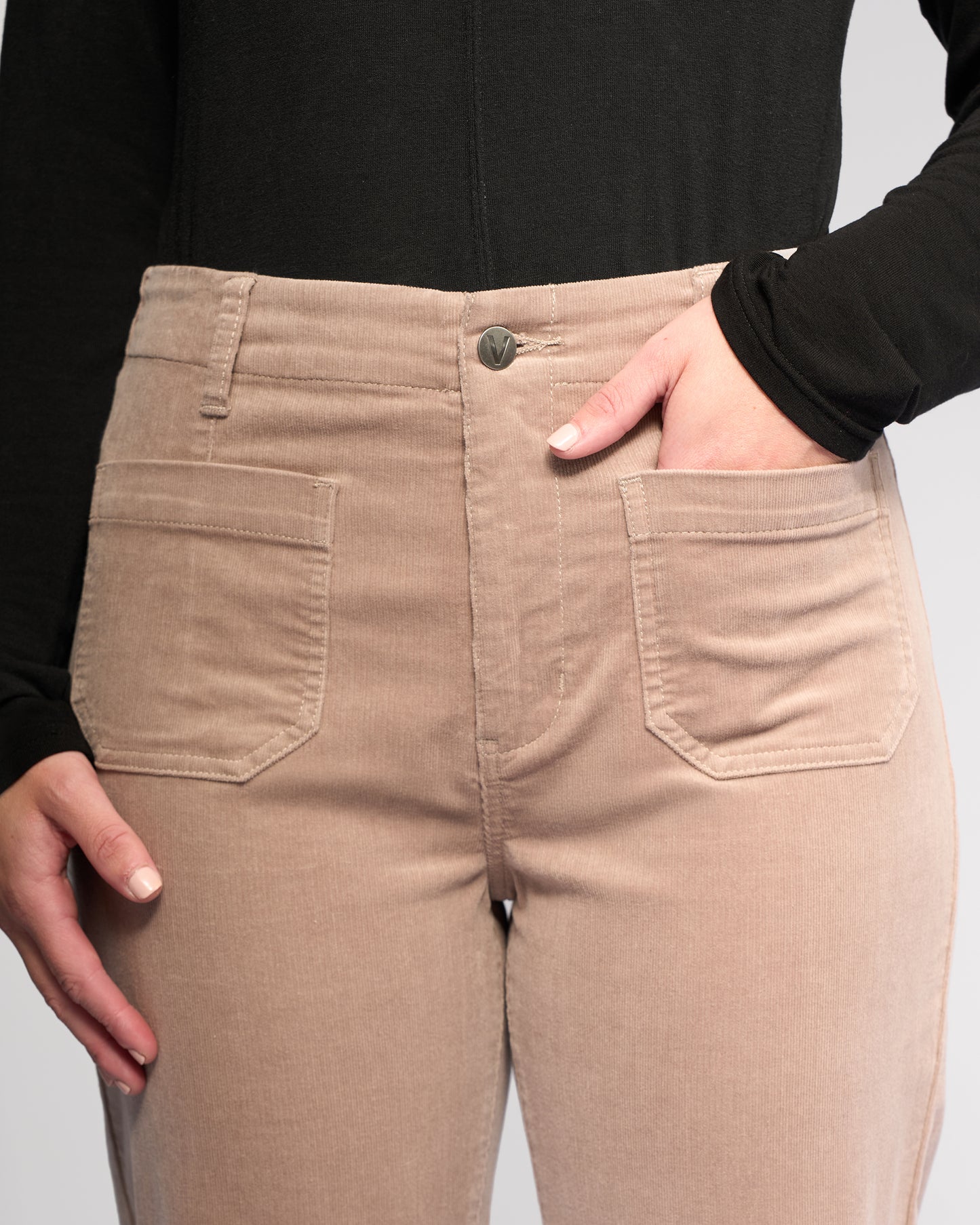 Cord pants in bone or twig