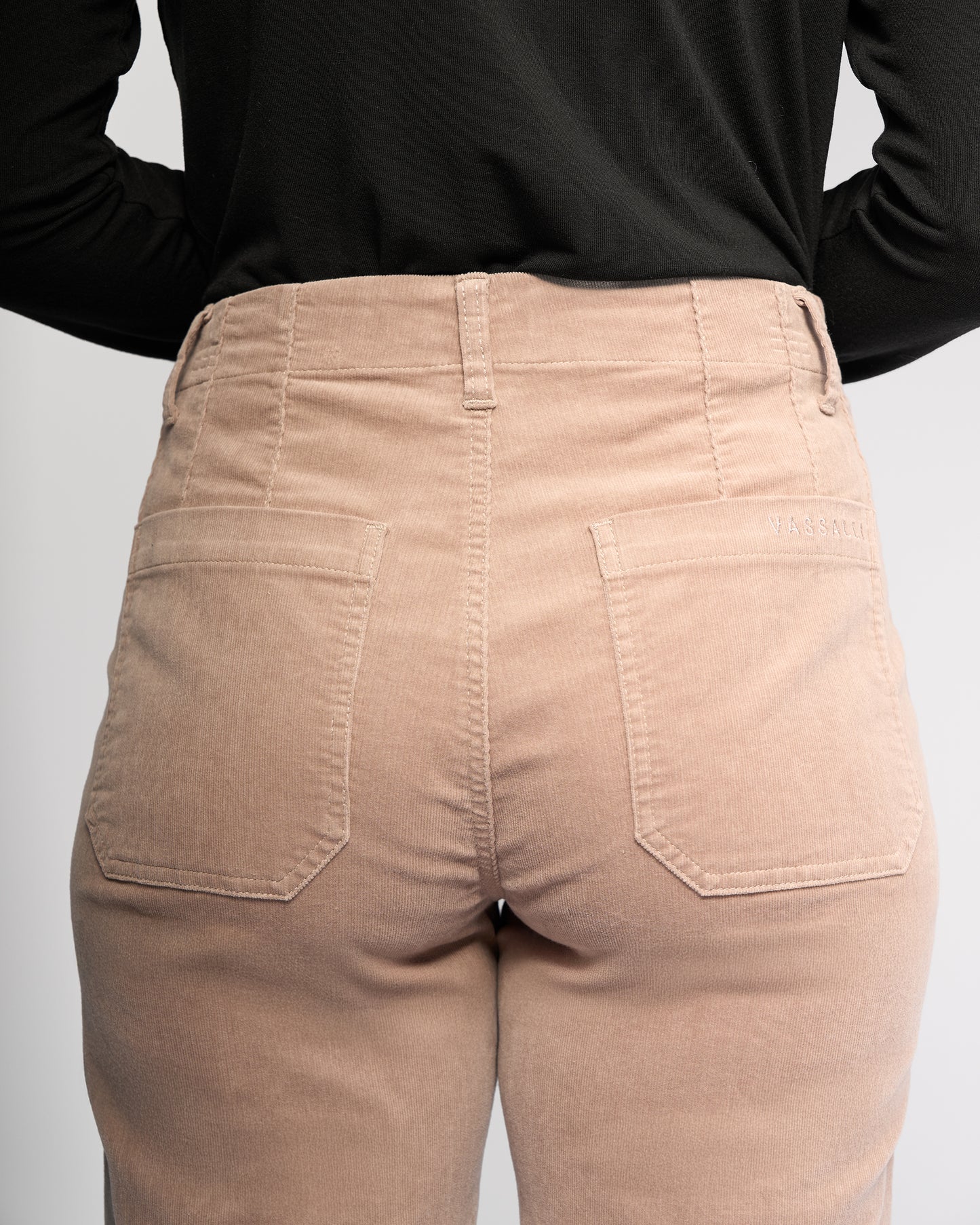 Women's cord pants with zip
