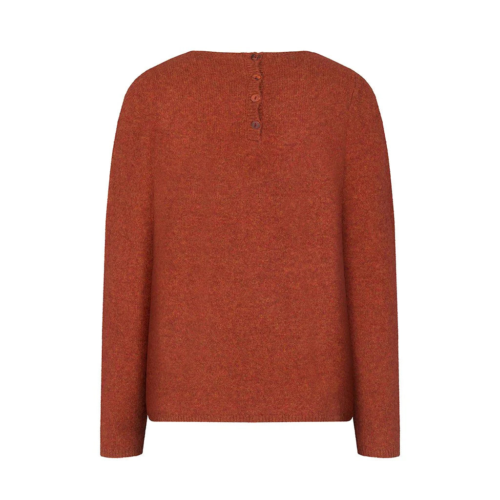 Mansted's Zo jumper in rust, back view