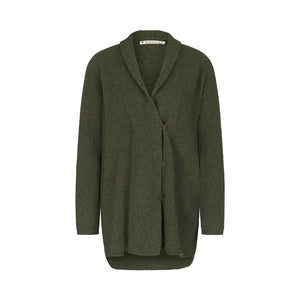 Mansted's Zonia cardigan in dark green, front view