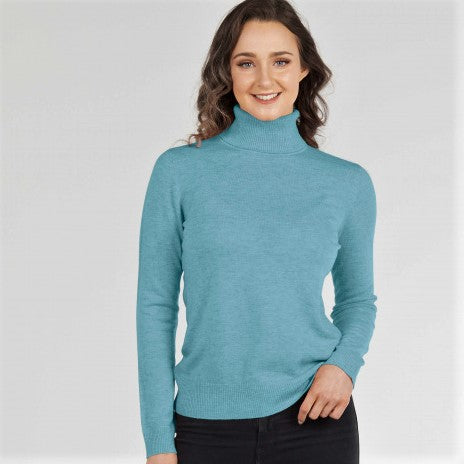 Bridge and Lord Essential Roll Neck in Provence Merino Wool and Cashmere Knitwear