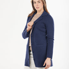 Milano Knit blazer from Bridge and Lord in Navy. Wool Jacket.