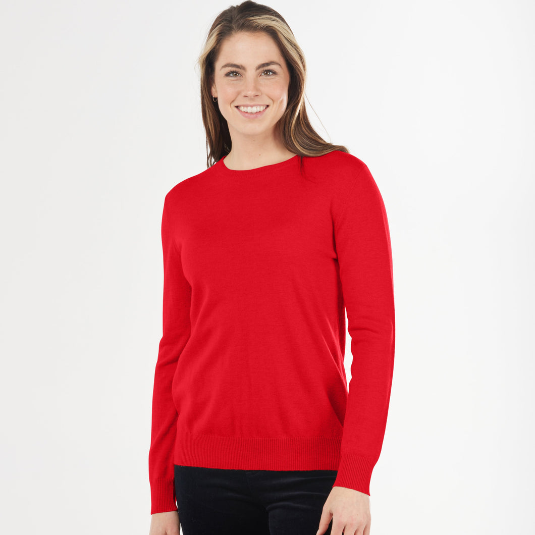 Bridge and Lord essential crew neck pullover in red