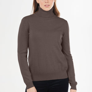 Bridge and Lord essential roll neck pullover in coffee
