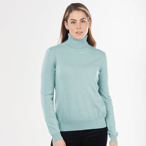 Bridge and Lord essential roll neck pullover in sage leaf 