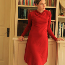 Merino Wool Dress in Red from By Basics.
