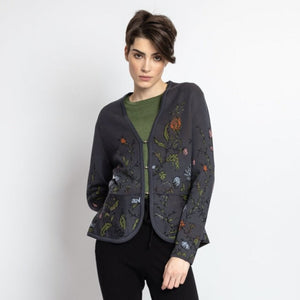 Cardigan Floral Pattern in Anthracite from IVKO Woman