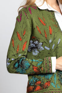 IVKO Knitwear at Berrima's Overflow Floral Pattern Cardigan in Forest from IVKO Woman 222522