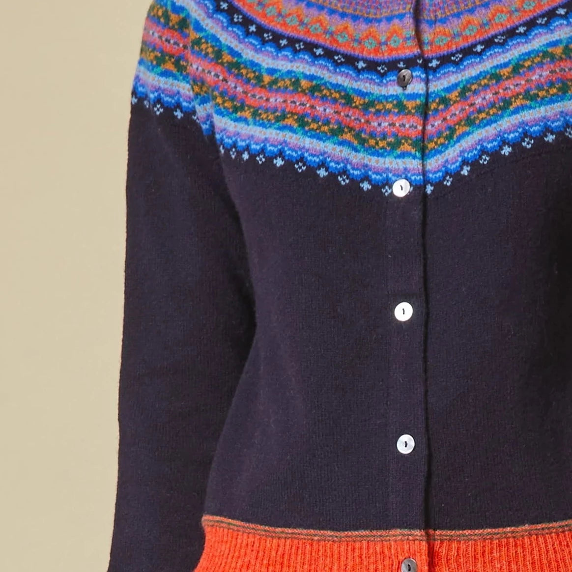 Quality Merino Short Cardigan from Eribe colourway Enchanted.