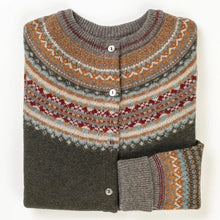 Eribe Alpine Cardigan in Bracken - Scottish Knitwear, Fairisle Design, Merino Wool
