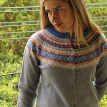 Eribe Fairisle Knitwear Alpine Cardigan Cornflower Merino Wool
