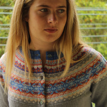 Eribe Fairisle Knitwear Alpine Cardigan Cornflower Merino Wool