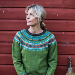 Eribe Scottish Knitwear Fairisle Sweater in Moss.