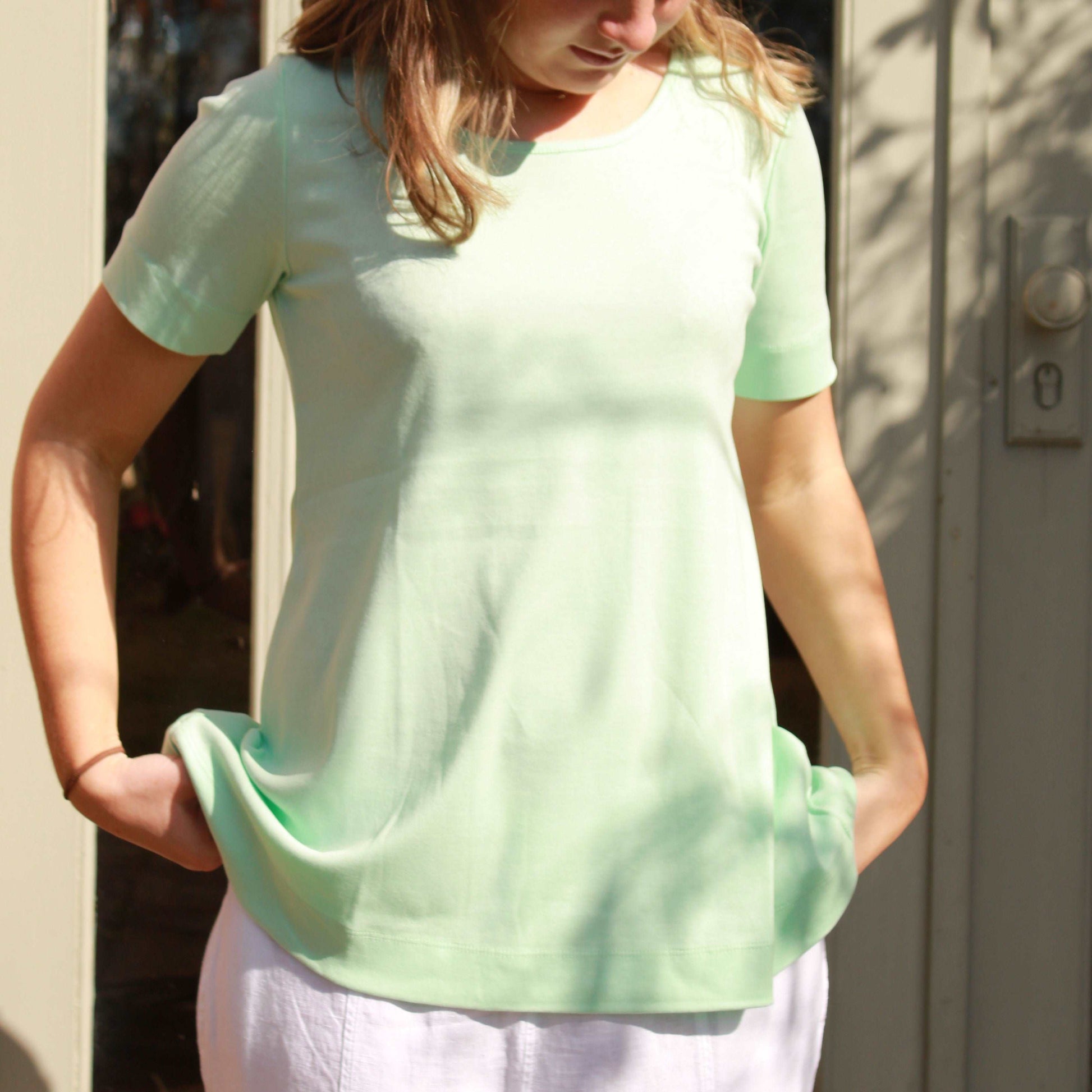 By basics A line Tee Green