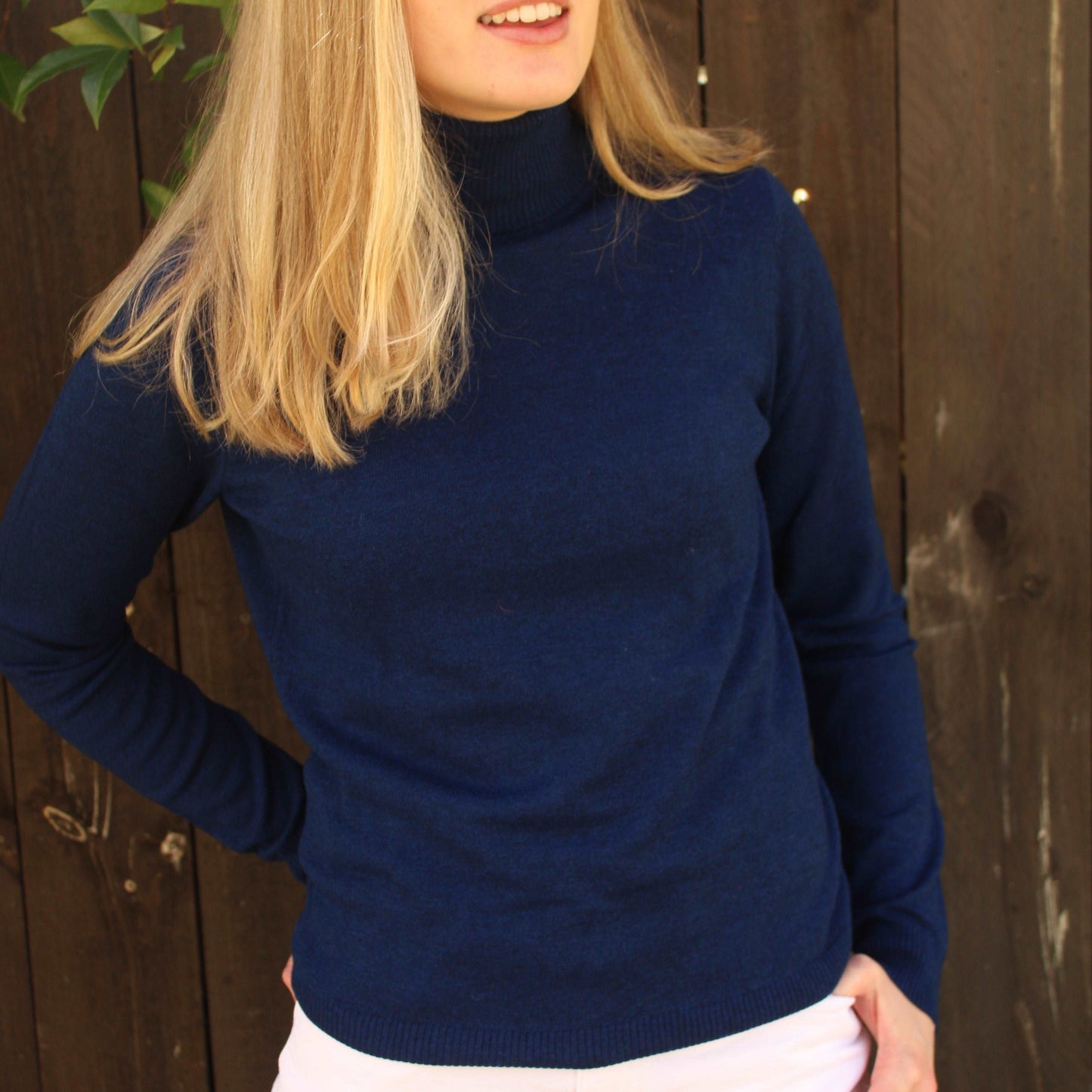 Bridge and Lord Merino and cashmere roll neck