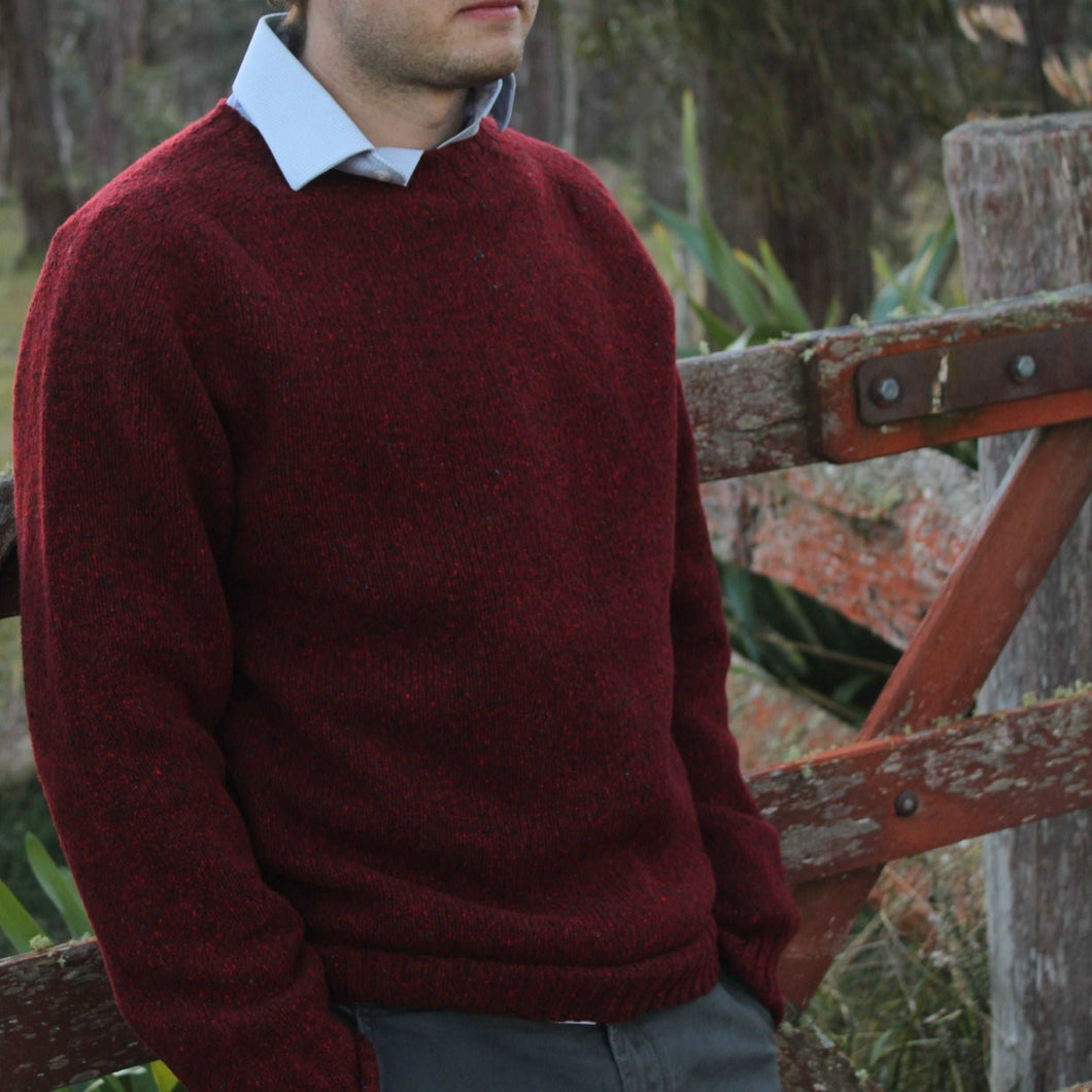 Donegal Tweed Men's Crew - Scottish Knitwear - Tiree