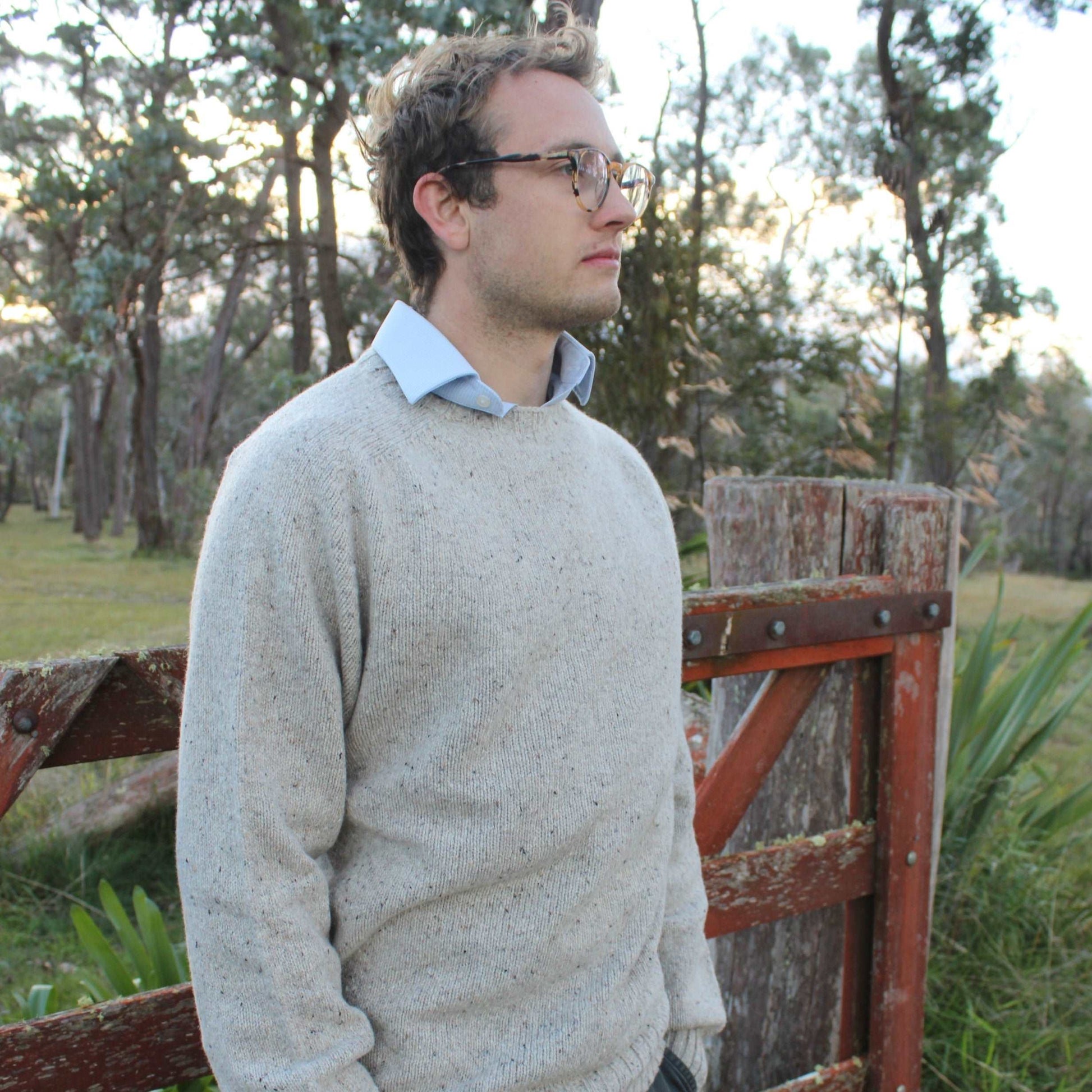 Men's natural crew in merino from Harley