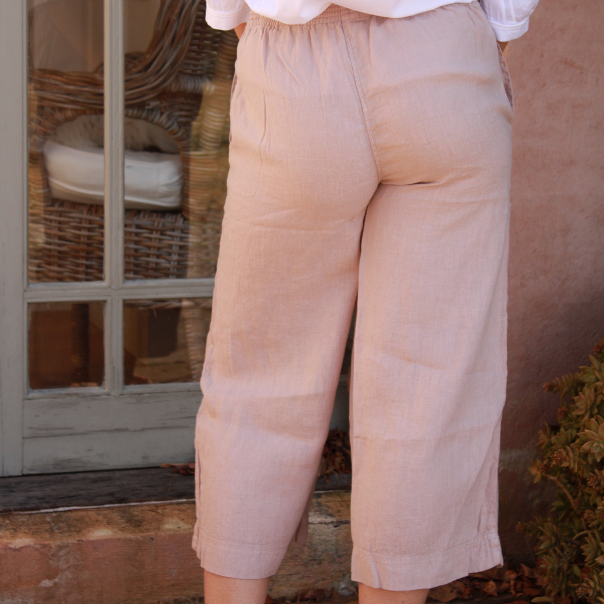 By Basics Pants Wide Short Blush