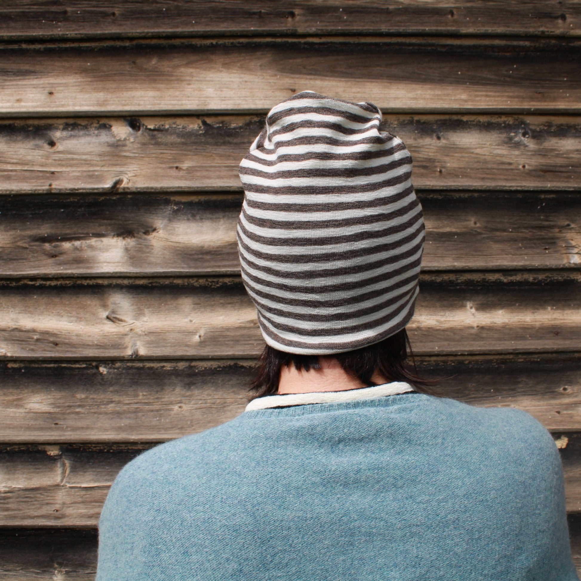 Wool Beanie in Earth Stripe - By Basics