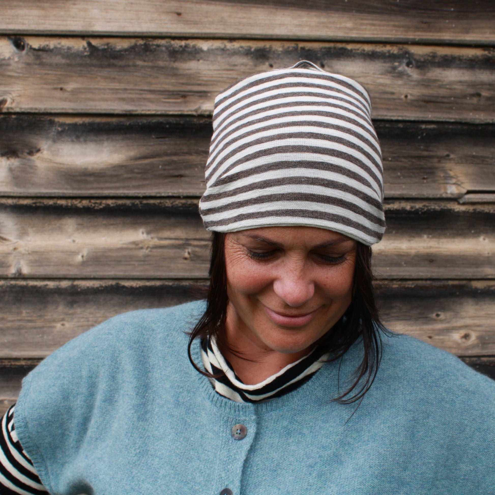 Wool Beanie in Earth Stripe - By Basics