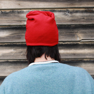 Wool Beanie in red By Basics