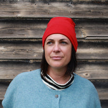 Wool Beanie in red By Basics