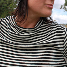 Wool Dress - Black and White stripe. Sustainable fashion. By Basics.