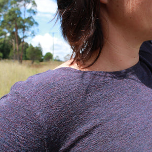 Wool Top in Plum, By Basics sustainable fashion.