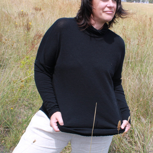 Black wool skivvy  from By Basics. Sustainable Fashion.