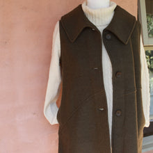 Boiled Merino Wool Vest for Women in Olive Green by See Saw Clothing.