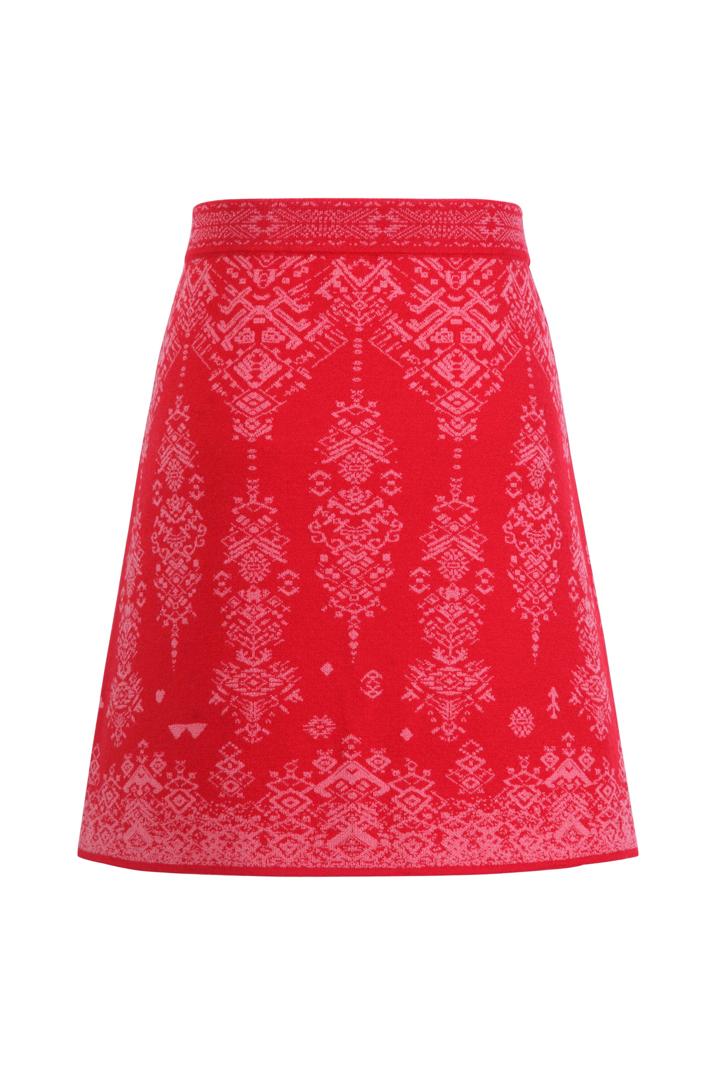 Jacquard Root Skirt - Red