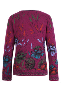 Shop IVKO Knitwear at Berrima's Overflow. IVKO Floral Cardigan Magenta.