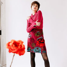 Jacquard Skirt Floral Pattern in Magenta from IVKO Woman