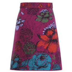Jacquard Skirt Floral Pattern in Magenta from IVKO Woman