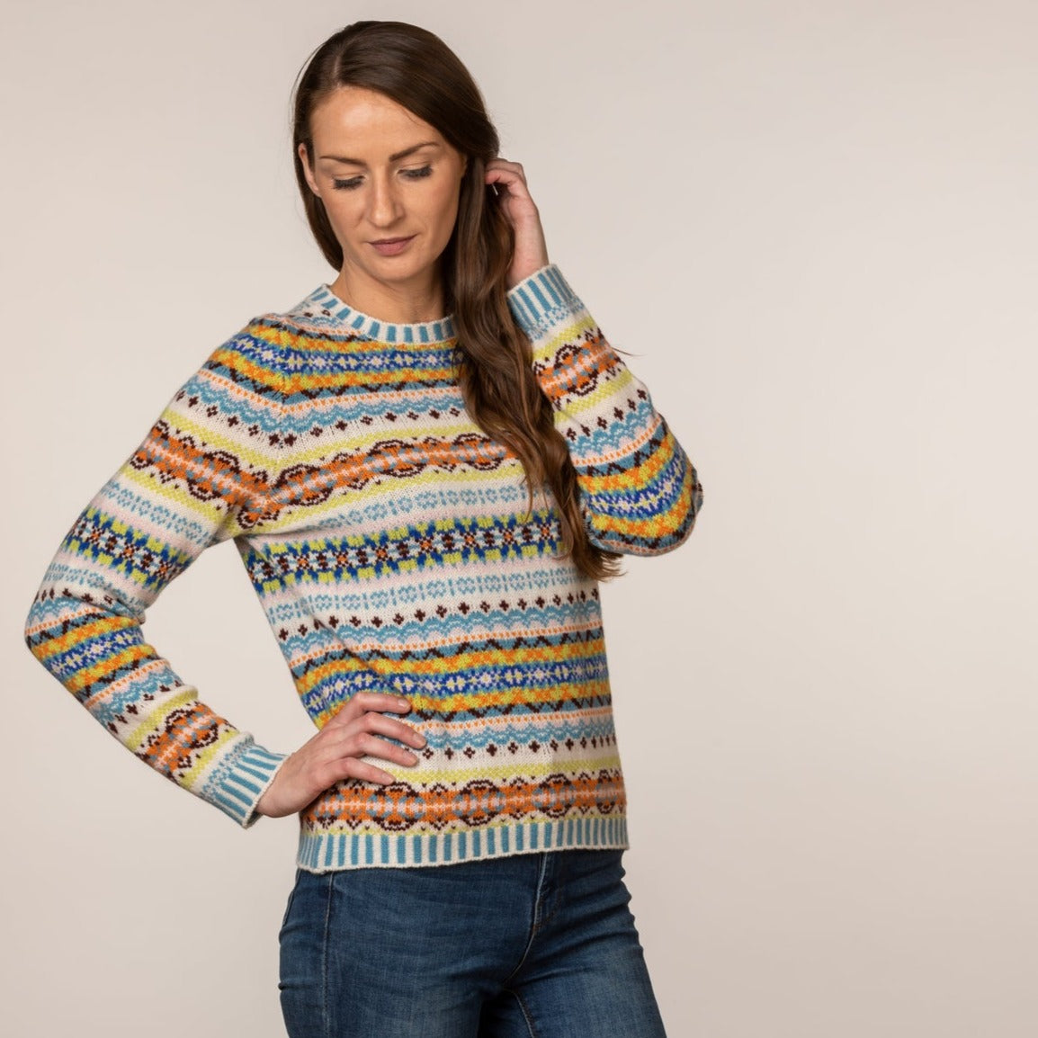 Eribe Kinross Fair Isle Sweater - Tulip Scottish Knitwear