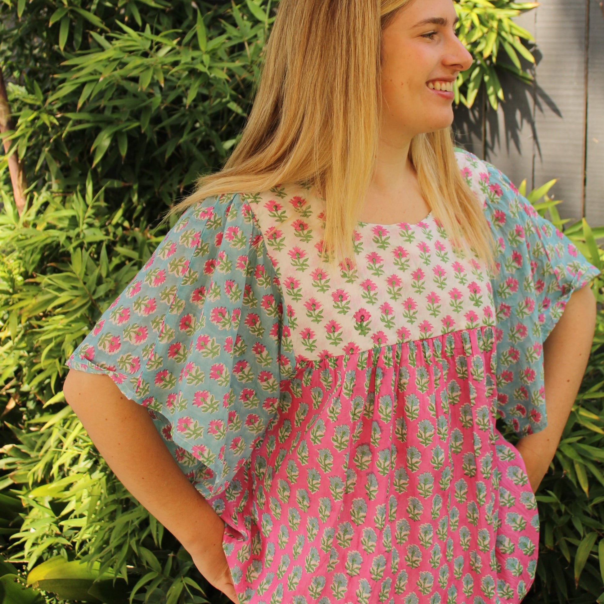 Mandalay Designs Patch Top Multi in organic cotton