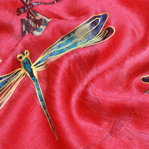 Namaskar Merino and Silk Scarf with silk embroidery W20-61 EMB