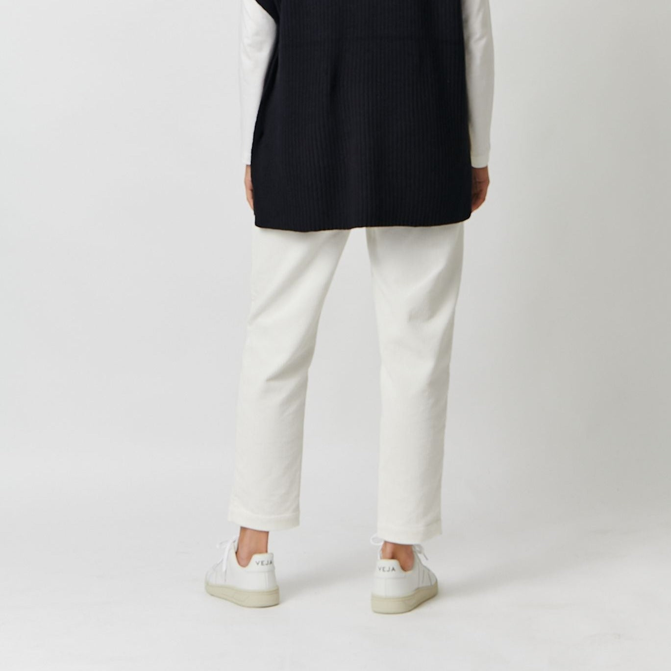 Naturals by O&J Chunky Cord Pants in Chalk back.